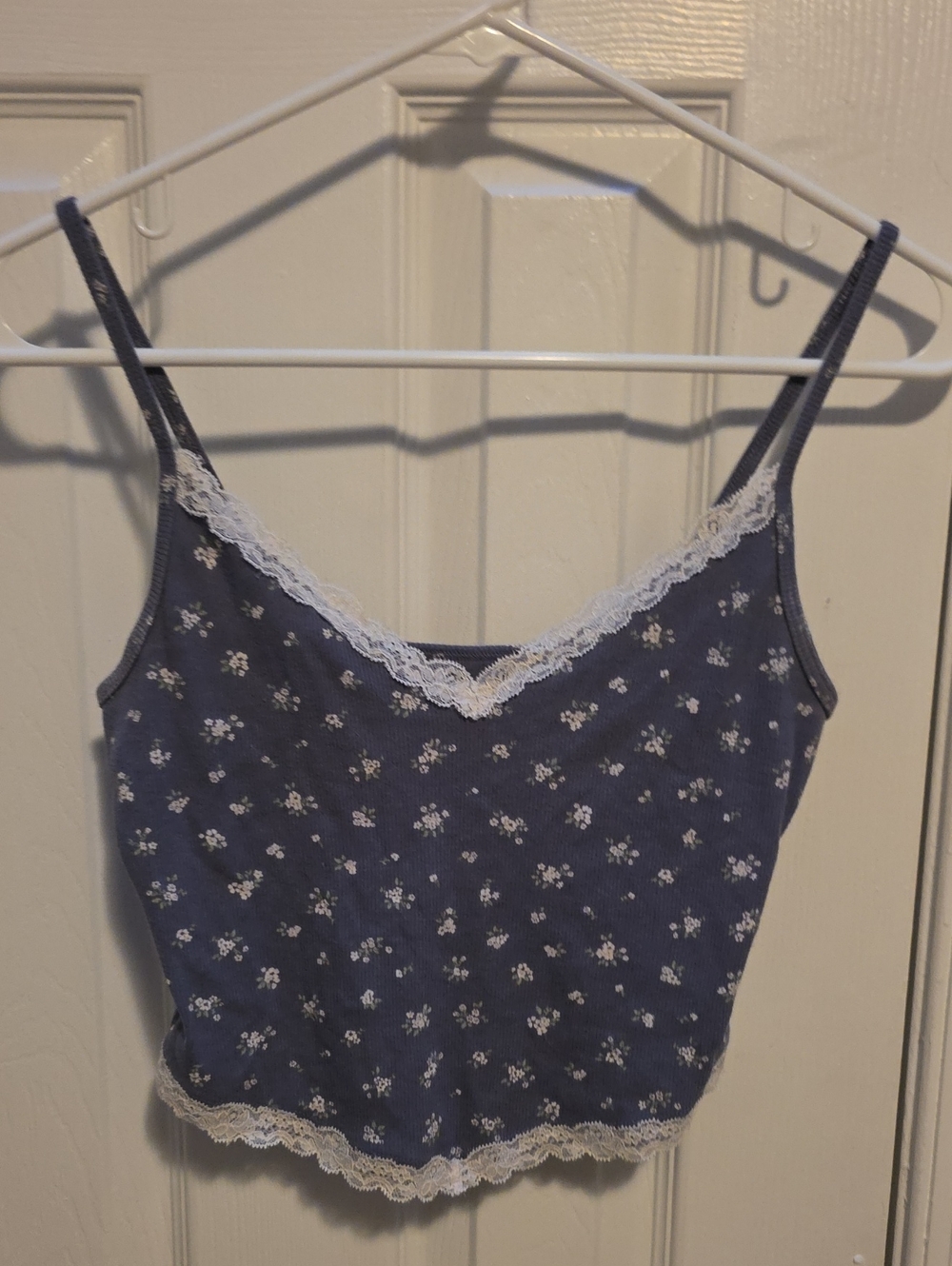 Hollister Navy Floral Lace-Trim Camisole